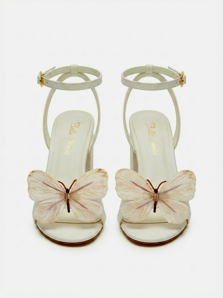 White & Cream 3D Butterfly Heel (5cm)