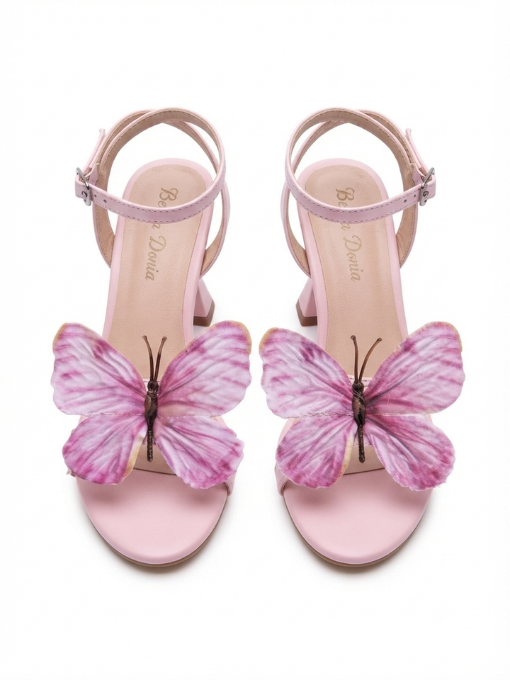 Bella Donia Soft Pink & Silk Butterfly Stiletto Heel 5cm