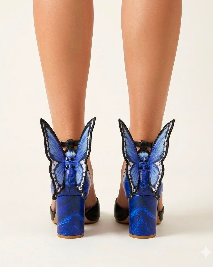 Blue Monarch Block Heel